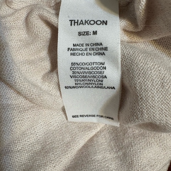 Thakoon Cream Long Sleeve Wrap Tie Sweater Dress - Picture 4 of 4